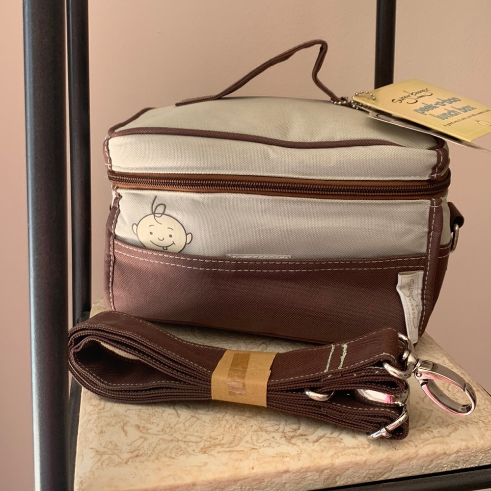 Sugar booger insulated lunch box with additional shoulder strap-Green/Brown